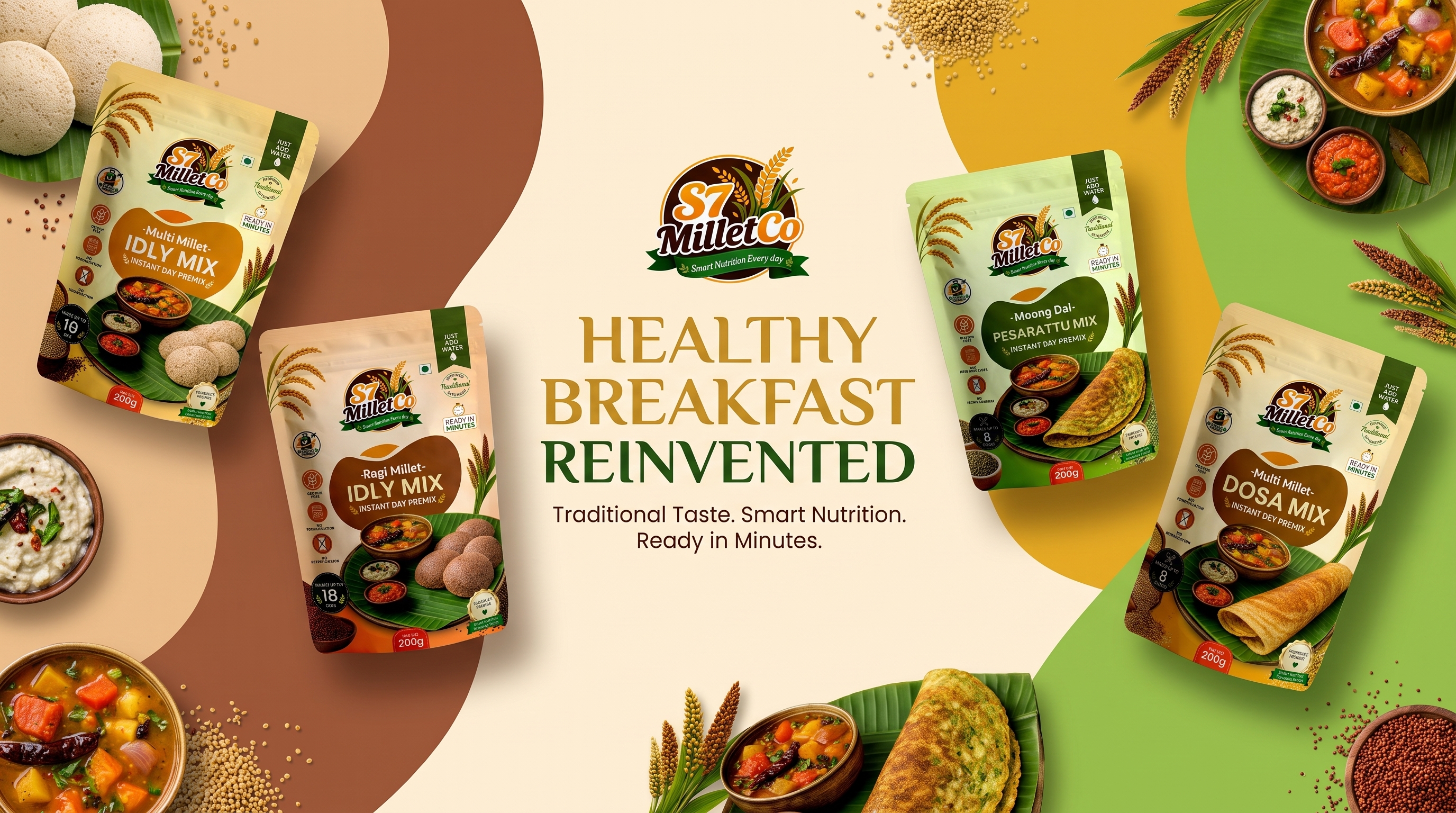 Smart Instant Millet Breakfast Mixes