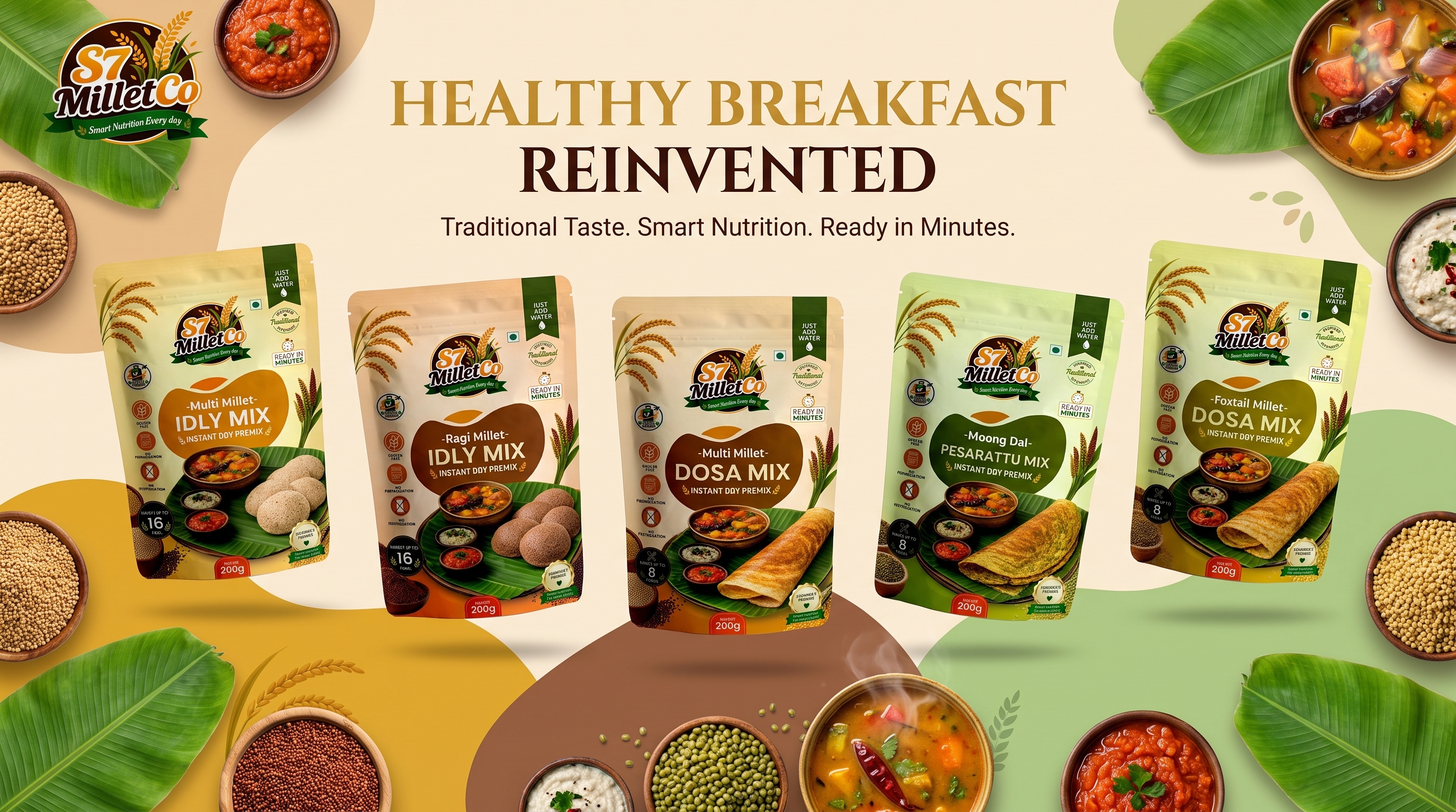 Smart Instant Millet Breakfast Mixes