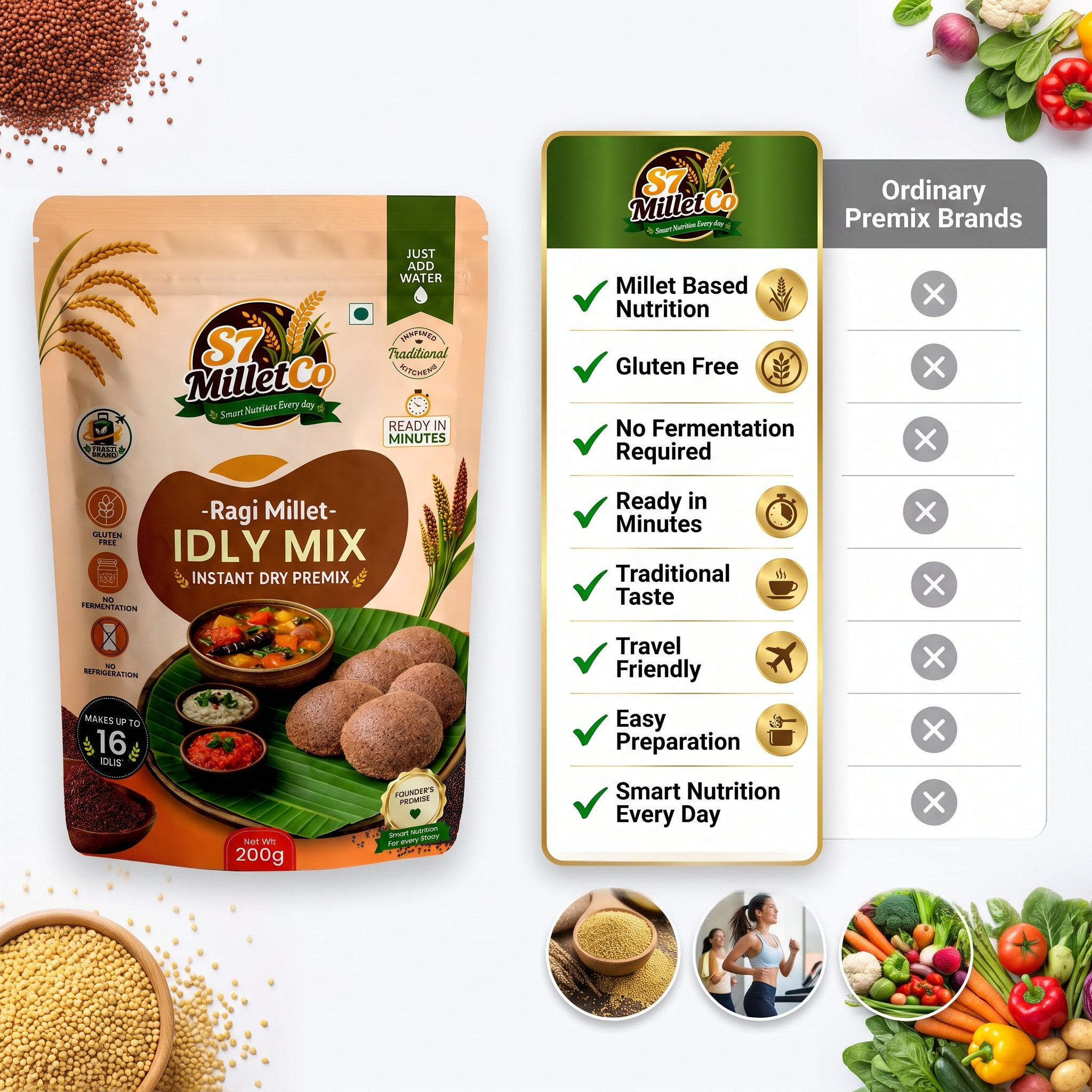Ragi Millet Idly Mix | Just Add Water | 200g — image 6