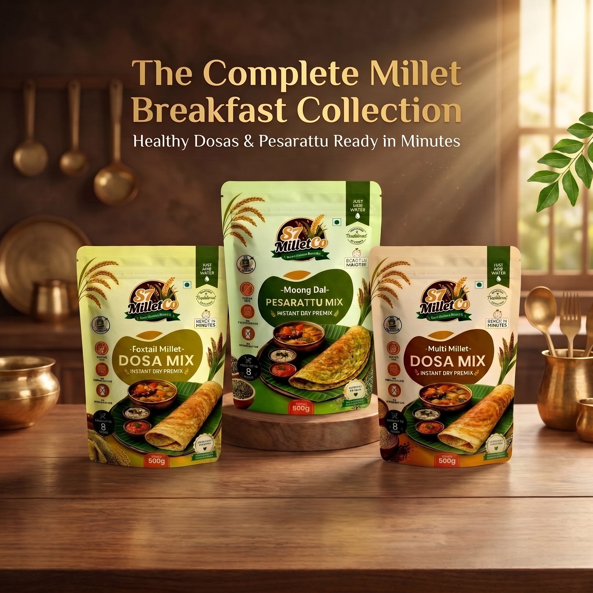 Millet Dosa Trio  | Just Add Water | 600g — image 2