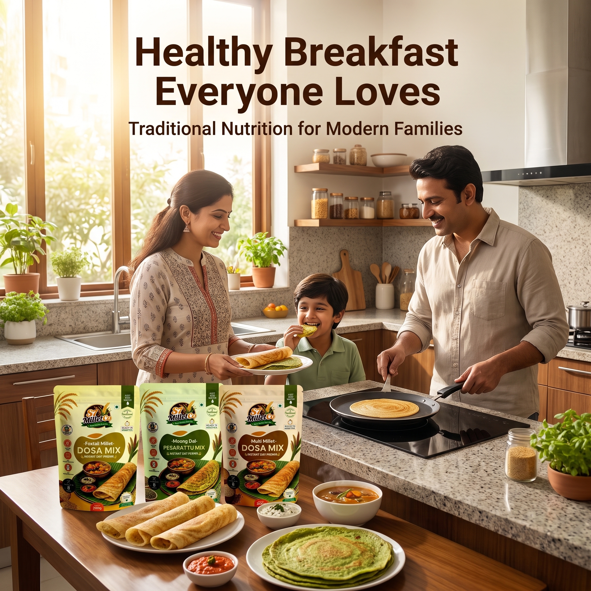 Millet Dosa Trio  | Just Add Water | 600g — image 3