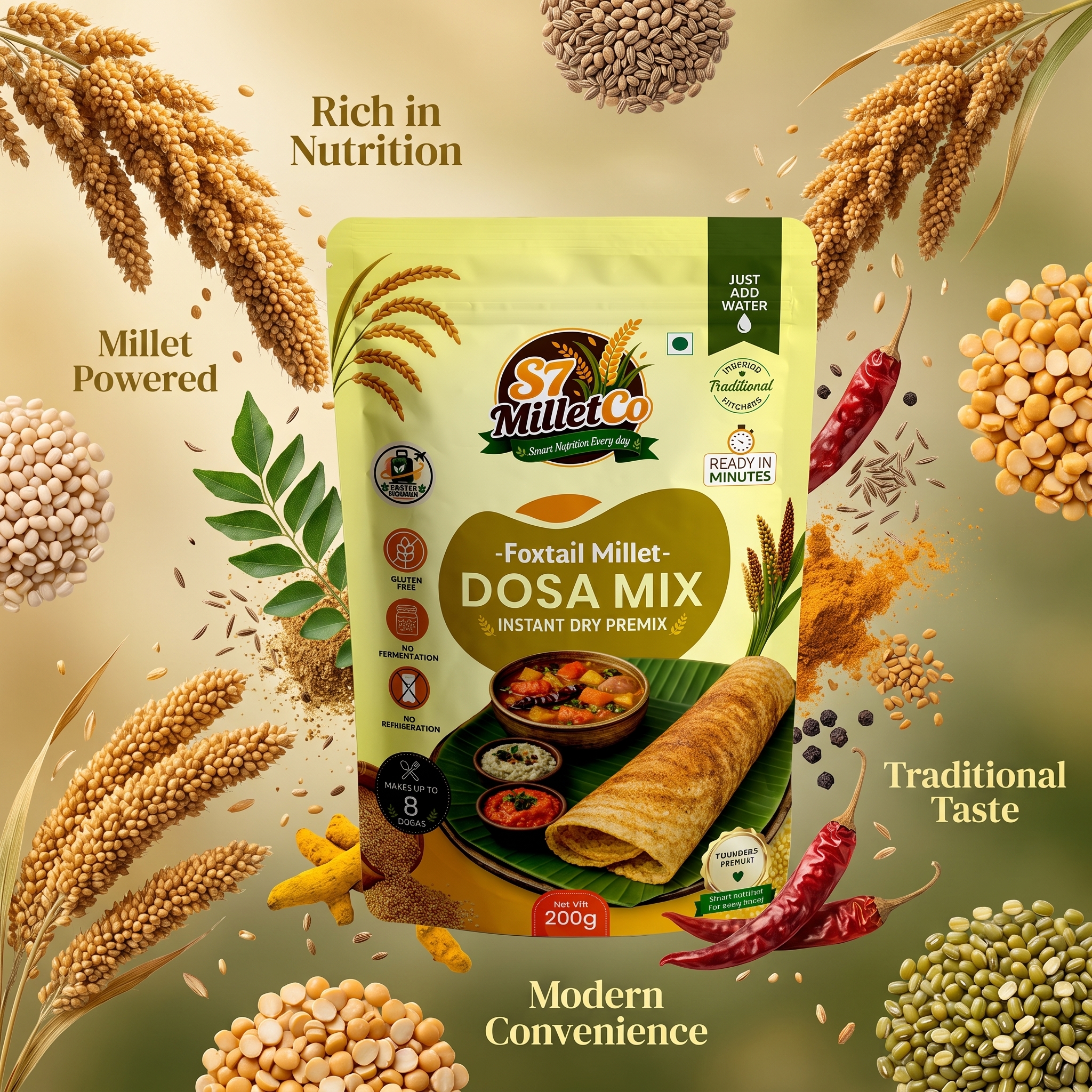 Foxtail Millet Dosa Mix | Just Add Water | 200g — image 3