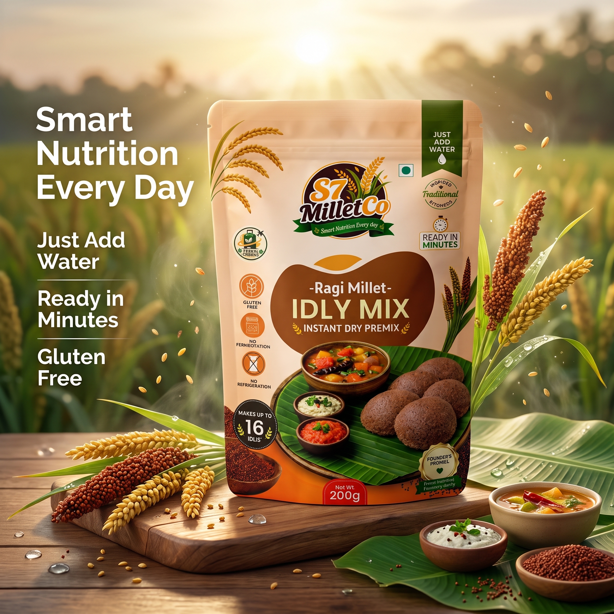 Ragi Millet Idly Mix | Just Add Water | 200g — image 2