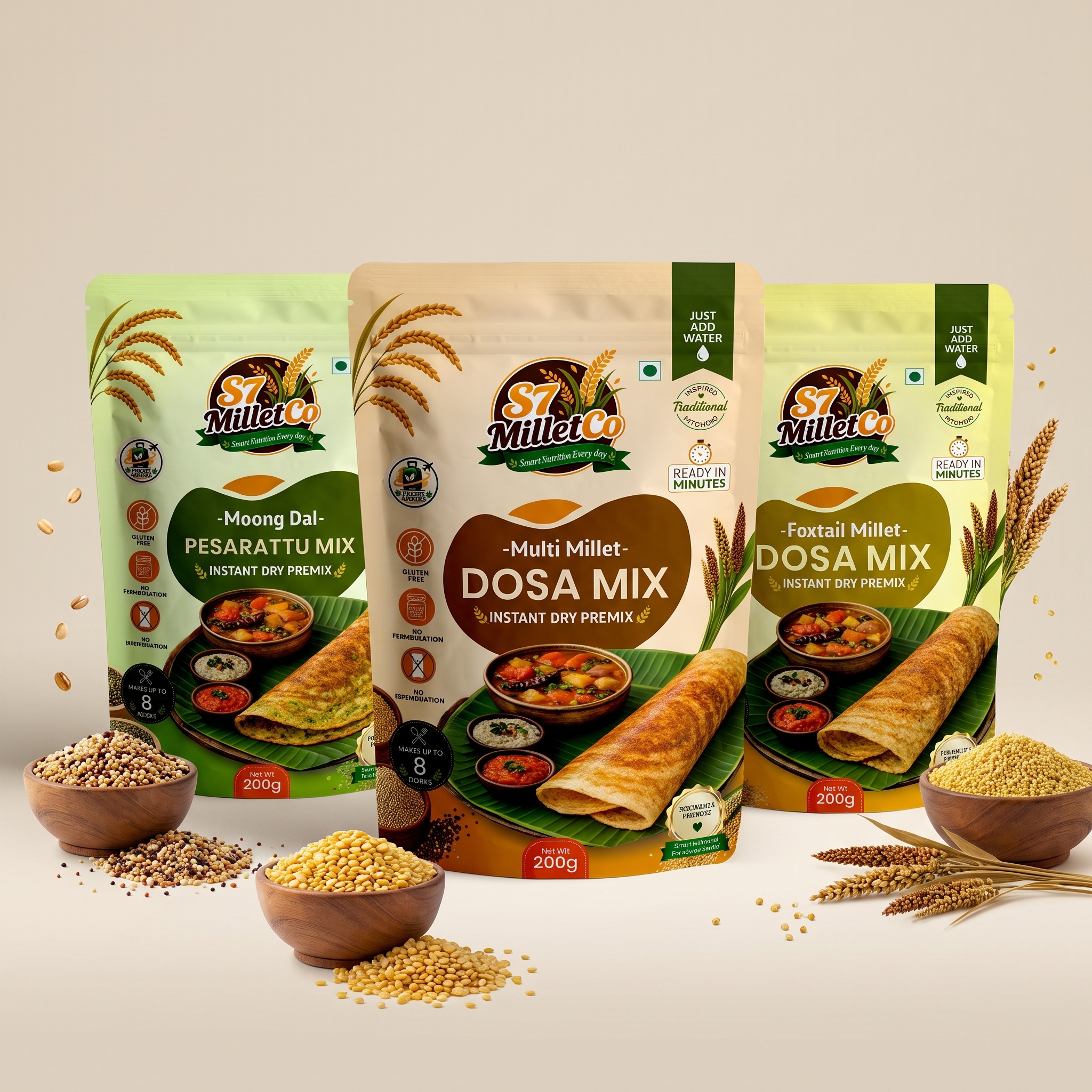 Millet Dosa Trio  | Just Add Water | 600g