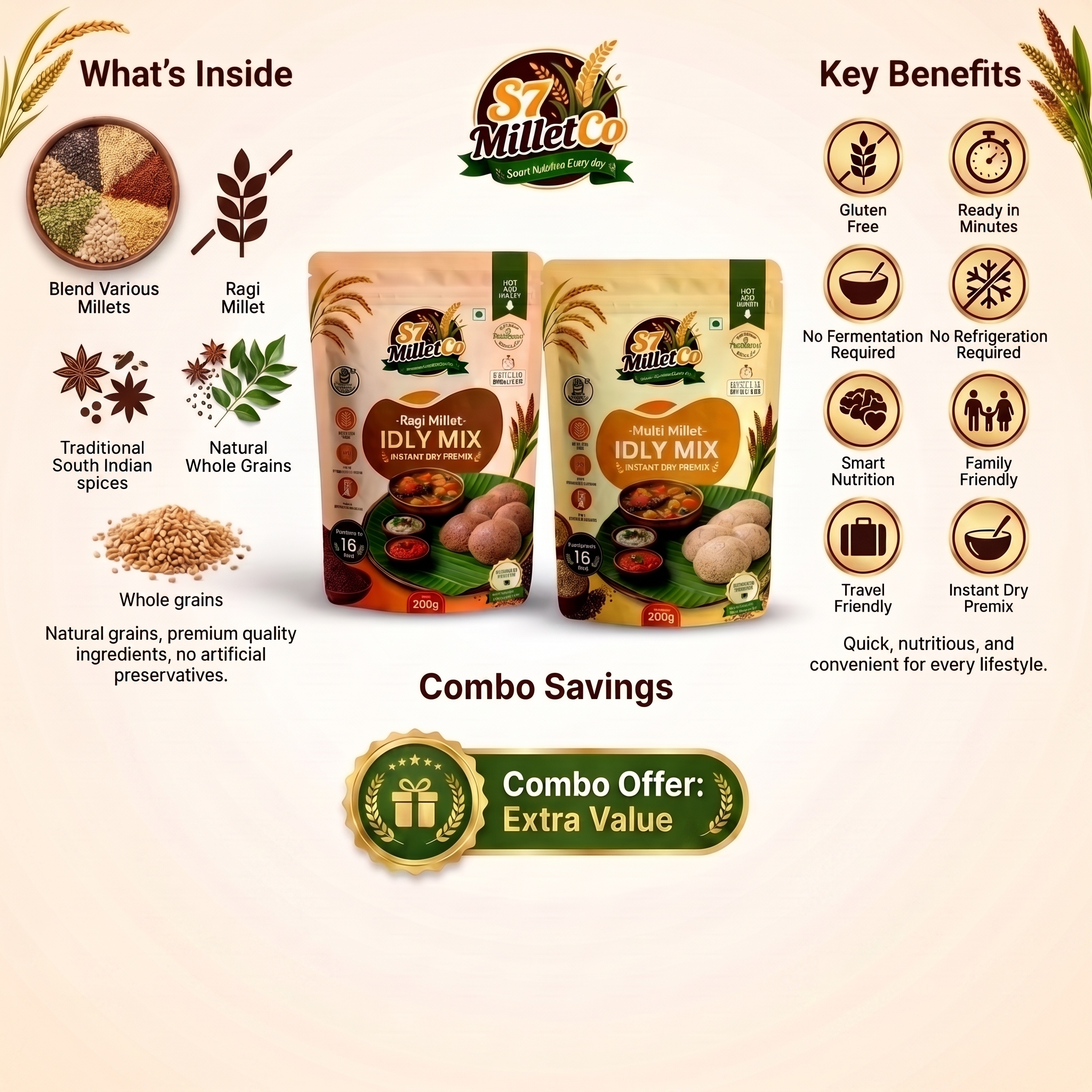 Millet Idly Duo  | Just Add Water | 400g — image 3
